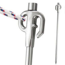 Stainless Steel Ground Stake for Dogs, Tent Stakes, Camping Accessories, 360 Rotation, Heavy Duty Dog Stake, Max Weight 66 lbs 25-26
