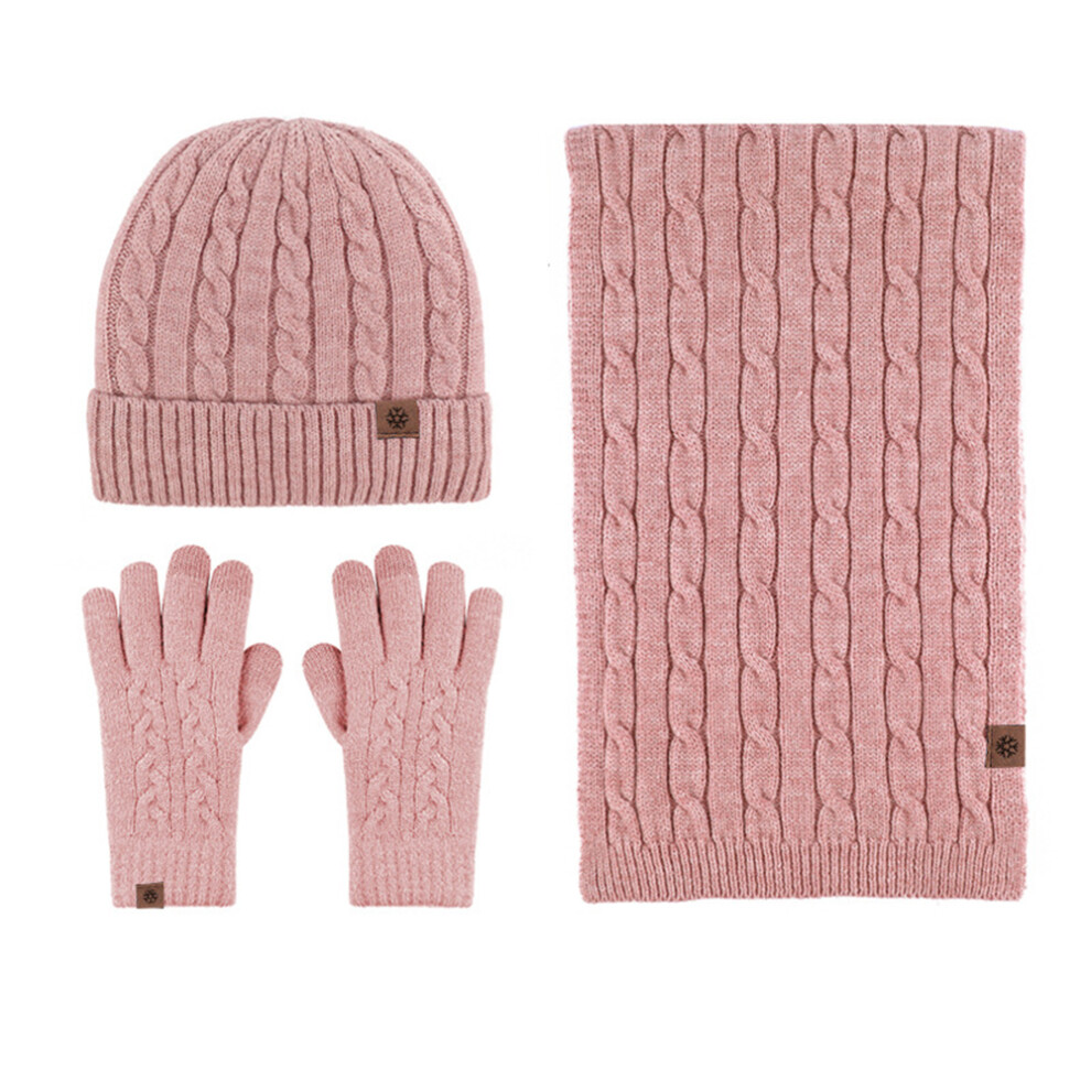 Winter Knit Hat Beanie Long Scarf Touchscreen Gloves Set Skull Cap Neck Warmer Gloves 3545974744651