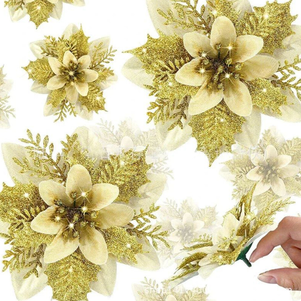 Christmas Tree Ornaments Christmas Simulation Flower Ornament 10Pcs 3545974745030