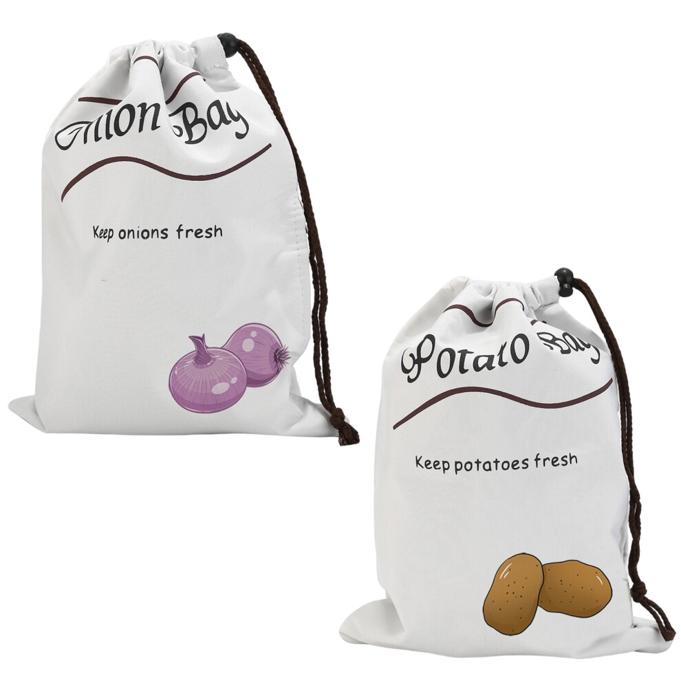 2Pcs Potato Bag & Onion Bag, Vegetable Storage Bags, 26Cm X 35Cm Onion Storage And Potato Storage Bags, Non-Woven Onion Sack Potato Sack Wit 3545974743630