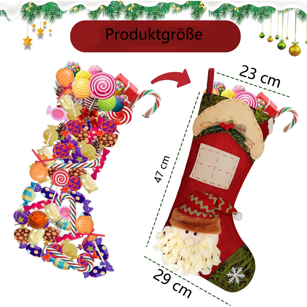 2 Pieces Of Santa Claus Boots, Christmas Stocking, Fireplace Santa Stocking,Snowman Style 3545974746112