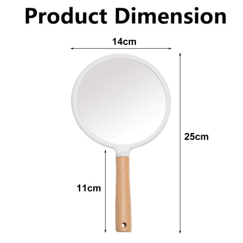 Hand Held Mirror with Handle for Makeup,Small Cute Wood Hand Mirror-circular 1