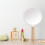 Hand Held Mirror with Handle for Makeup,Small Cute Wood Hand Mirror-circular 4