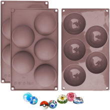 Flexible Silicone Molds For Large Semi Sphere Creations, Reusable Non-Stick Surface Baking Molds Heat-Resistant Easy Release