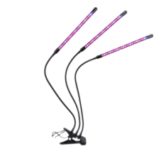 Lâmpada de cultivo LED de espectro completo para plantas de interior, com haste flexível ajustável, intensidade regulável e ciclo automático