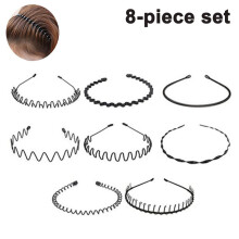 Unisex metal hair band, wave metal headband, non-slip elastic headband, men's hair band, hair accessories, headband accessories for outdoor