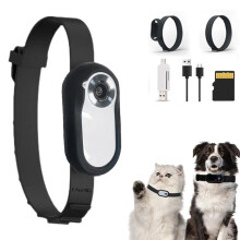 Kattencamerahalsband, hondentrackerhalsband, mini-walkmancamera, trainingscamerahalsband voor huisdieren (honden en katten), geen wifi nodig