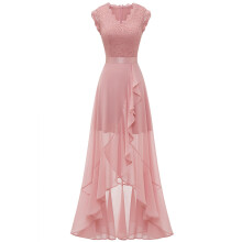 Elegante vestido de cóctel con escote en V para mujer, ideal para bodas o como vestido de dama de honor.