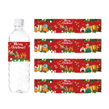 24-Pcs Christmas Water Bottle Labels, Merry Christmas Wine Bottle Sticker Wrappers, Christmas Party Decorations