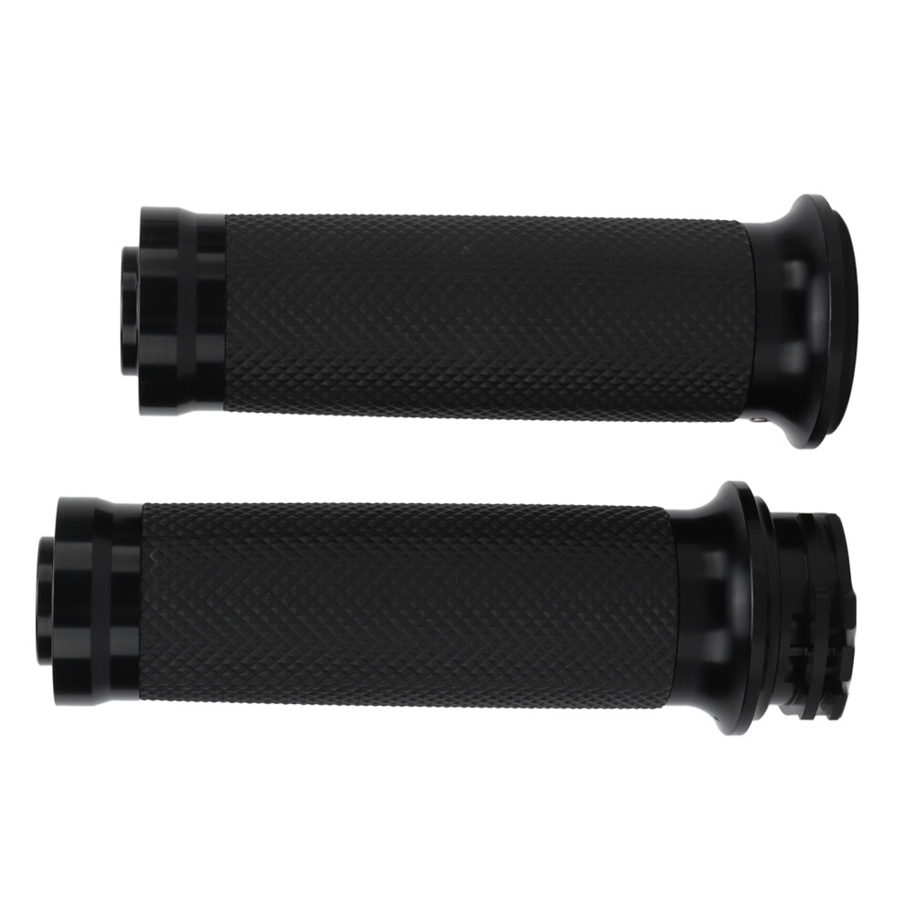 2Pcs Motocycle Hand Grips 25Mm Cnc Billet Aluminum Antiskid Universal For Bicycle Motorbike Black 3545974753776