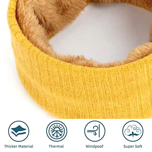 Neck Warmer Knit Fleece Lined Circle Loop Scarves 2
