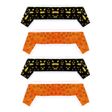 4 Pieces Halloween Plastic Tablecloth Pumpkin Cobweb Spider Pa