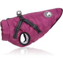 Kæledyrsvest: Vandtæt hundejakke med indbygget sele, sikkerhedsreflekser til natteture, varm hundejakke til hyggelige vinterudflugter, juste