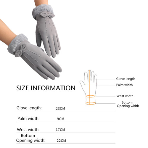 Womens Winter Warm Touchscreen Gloves Thermal Soft Lining Elastic Cuff Texting Glove 1