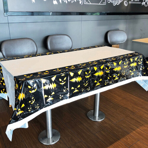 4 Pieces Halloween Plastic Tablecloth Pumpkin Cobweb Spider Pa 2
