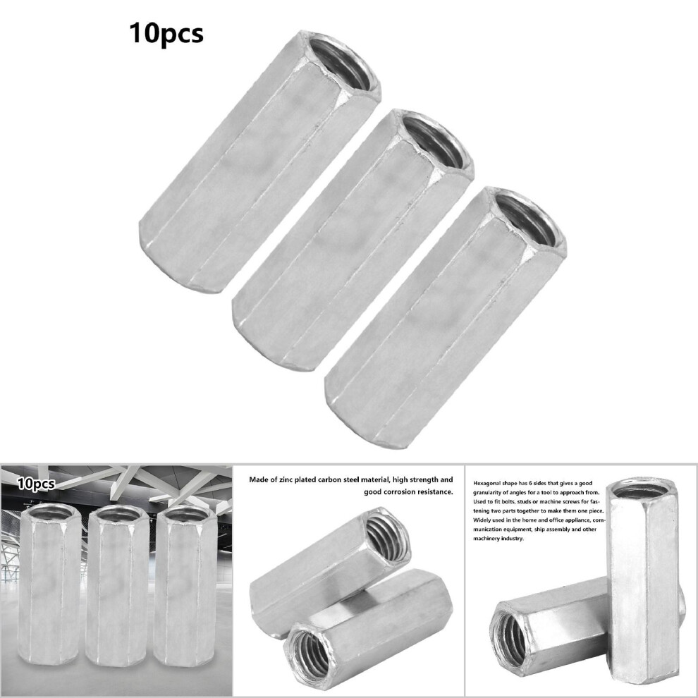 10Pcs M8 Hex Sleeve Nuts Threaded Standoffs 28Mm Heavy Duty Fasteners 8731393753281