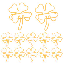 40Pcs Yellow Decorative Clover Paperclips Metal Clips for Scrapbooking