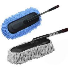 (bleu) Balai de lavage auto r??tractable en fibre de cire, brosse de nettoyage pour cire de voiture, lavage sans ab?mer la peinture, d??poussi??rage