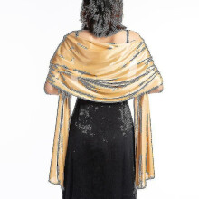 (Champagne Gold) Chales, robes, ??toles de soir??e, robes de mari??e, chales en satin uni, capes, bol??ros