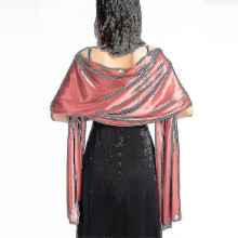 (Orange fonc??) Chales, robes, ??toles de soir??e, robes de mari??e, chales en satin uni, capes, bol??ros