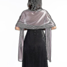 (Gris fonc??) Chales, robes, ??toles de soir??e, robes de mari??e, chales en satin uni, capes, bol??ros