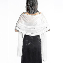 (Blanc) Chales, robes, ??toles de soir??e, robes de mari??e, chales en satin uni, capes, bol??ros