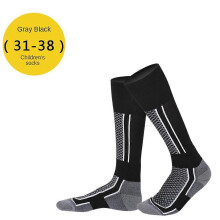 (Enfant gris) Chaussettes de ski imperm??ables, longues, chaudes et respirantes, ??paisses, pour hommes, femmes et enfants, pour les sports d'hiver.