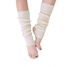 (Blanc) Gu??tres d'hiver extra douces pour femmes, montantes jusqu'au genou, sans pieds, tricot??es, avec ??triers, pour yoga, ballet et danse XiXi