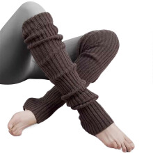 (Colour caf??) Chaussettes longues c?tel??es pour femmes, douces et chaudes, style Harajuku, bleu lait.
