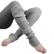 (gris clair) Chaussettes longues c?tel??es pour femmes, douces et chaudes, style Harajuku, bleu lait.