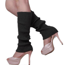 (Gris fonc??) Gu??tres pour femmes, couleurs unies, style ann??es 80, chaussettes fantaisie sans pieds, taille unique