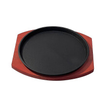 (19 cm) Plaque de cuisson en fonte pour steaks, gril et plancha pour le service en restaurant, cuisson sur la cuisini??re et au four