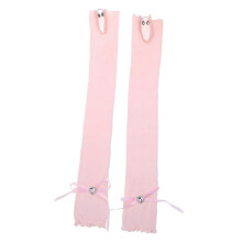 (Rose) Gants de ballet pour filles, gants tricot??s en dentelle, accessoires, gu??tres pour adolescentes, gants sans doigts ?? strass blancs
