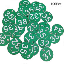 (Vert) ??tiquettes num??rot??es en plastique de 1 ?? 100 pour porte-cl??s, 100 ??tiquettes color??es grav??es