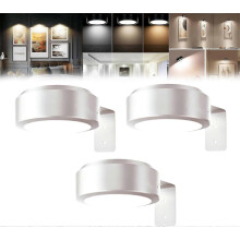 (Blanc) Lot de 3 lampes pour tableaux, lampes pour affiches, ??clairage LED magn??tique sans fil rechargeable, 3 temp??ratures de couleur.