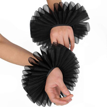 (Noir) Manchettes ?? volants pour femmes - Accessoire de costume Renaissance victorienne
