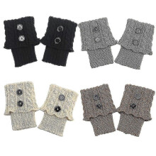 (Kaki) Gu??tres pour femmes, chaussettes chaudes tricot??es pour l'hiver, chaussettes unies, couvre-bottes