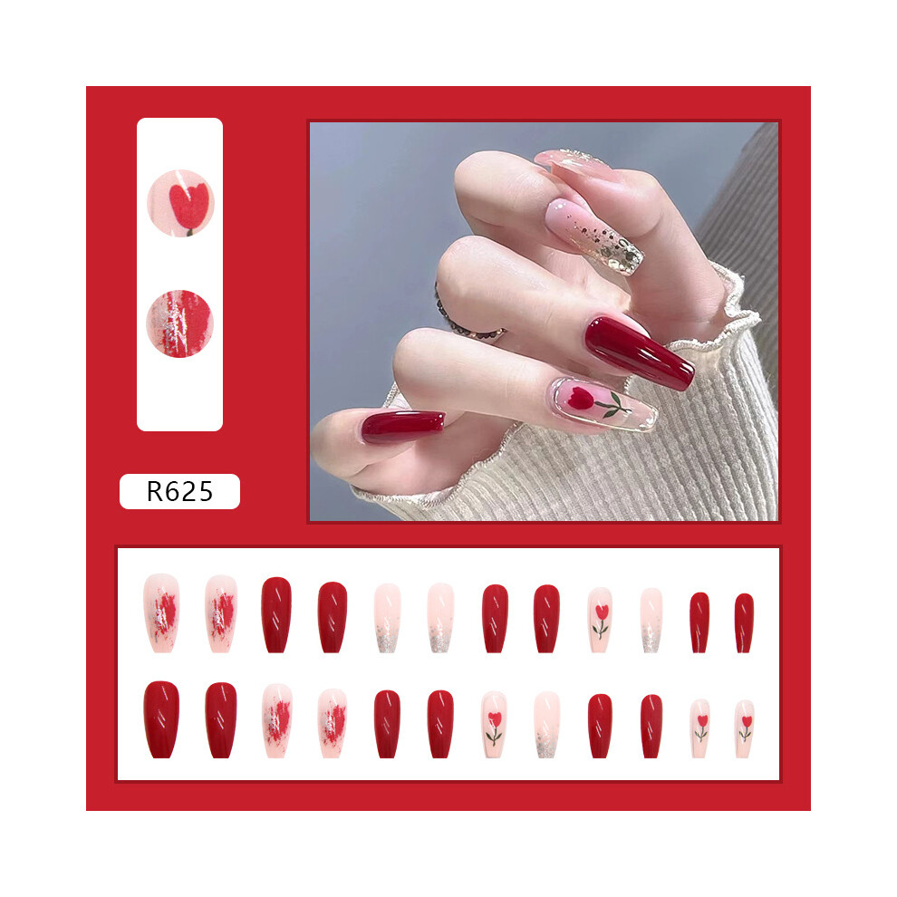 Press on Nails  European Fake Nails Press on Nails UV Seal Glossy Full Coverage Fit Nails Artificial False Nails Nails for Women