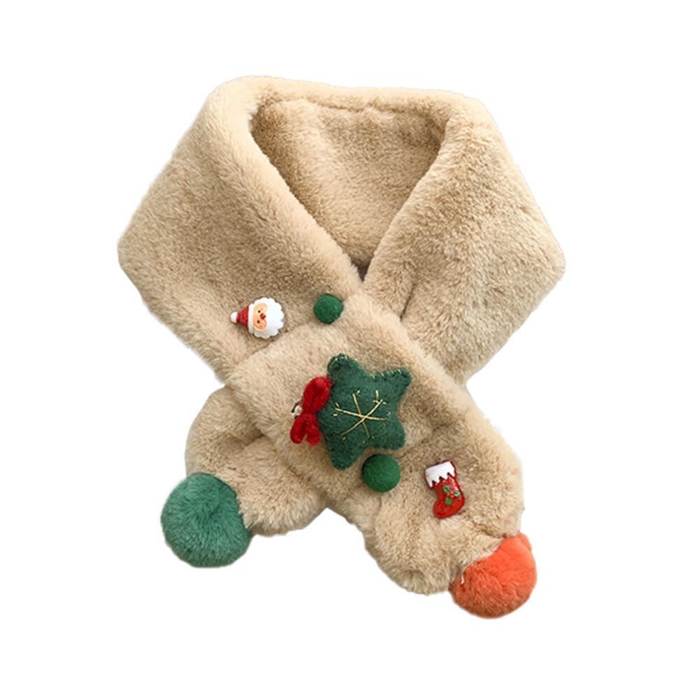 Christmas Winter Cartoon Plush Warm Skin-Friendly Neck Scarf For Children 3545974749847