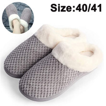 Women's Soft Memory Foam House Slippers Comfort Warm Slip on House Shoes Fuzzy Plush Fleece Bedroom Shoe Slippers for Women Indoor Outdoor U