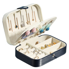 Caja de joyería de viaje, organizador de joyas pequeño de cuero PU para mujeres y niñas, mini estuche de viaje portátil, cajas de almacenami