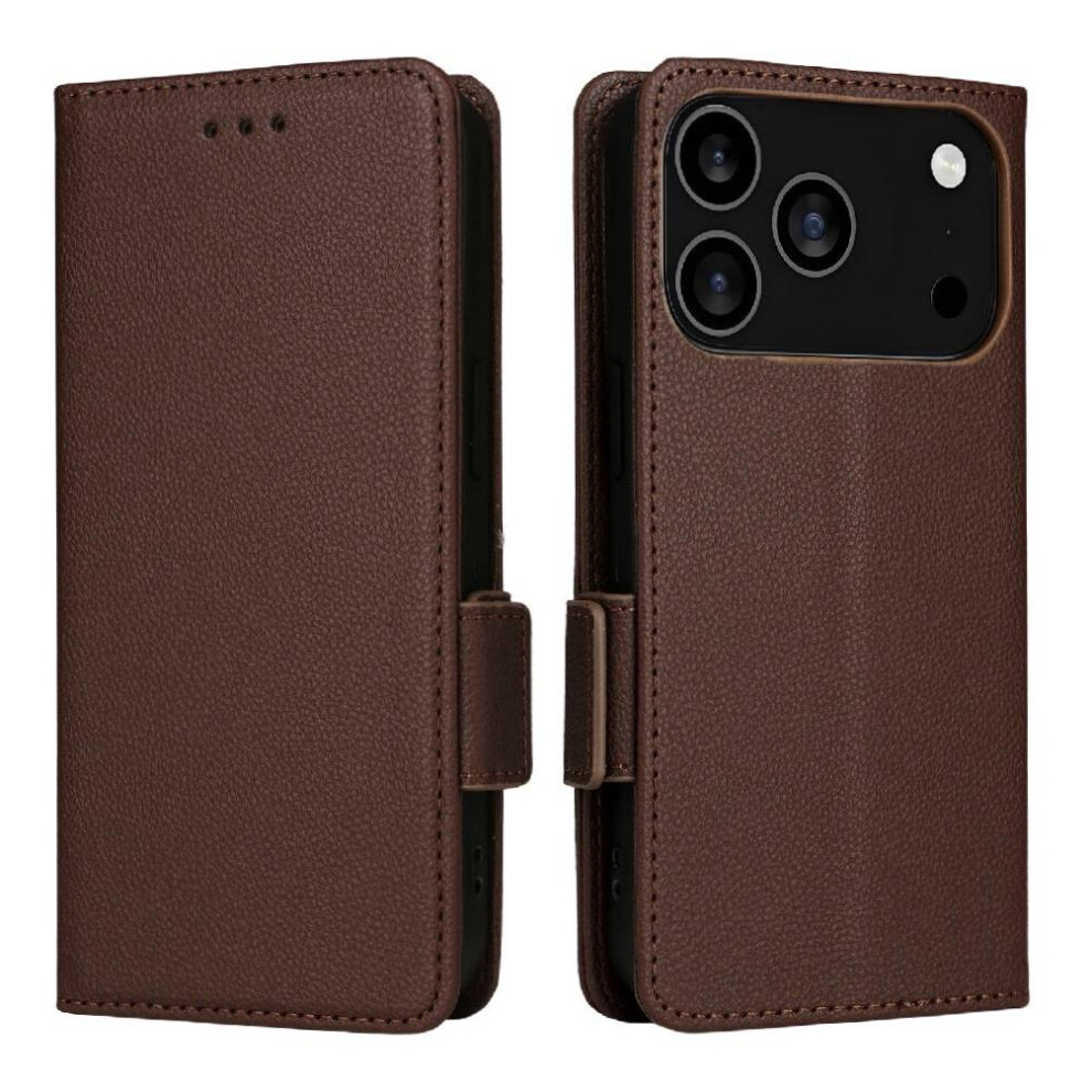 Flip Case For Iphone 17 Pro Side Buckle Wallet Card Slots Holder Magnetic Pu Leather 764563335220