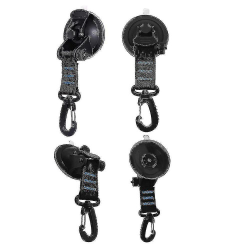 (Blue) Heavy Duty Suction Cups 4 Pieces With Hooks Upgraded Car Camping 1