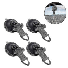 (Blue) Heavy Duty Suction Cups 4 Pieces With Hooks Upgraded Car Camping