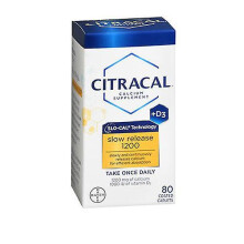 Citracal Calcium Plus D Slow Release 1200, 80 tabs (Pack of 6)