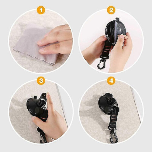 2Pcs Suction Cups Tie Downs with Hooks, for Car Awning Boat Rv 2