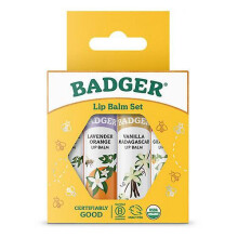 Badger Balm Classic Lip Balm Set Gold, 4 Count (Pack of 1)