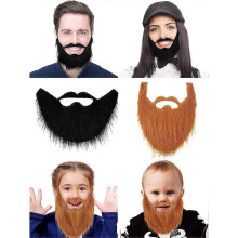 6 Pieces Fake Beard Funny Mustache Costume Fiesta Party Supplies for Halloween Christmas Masquerade Party Costume Accessories
