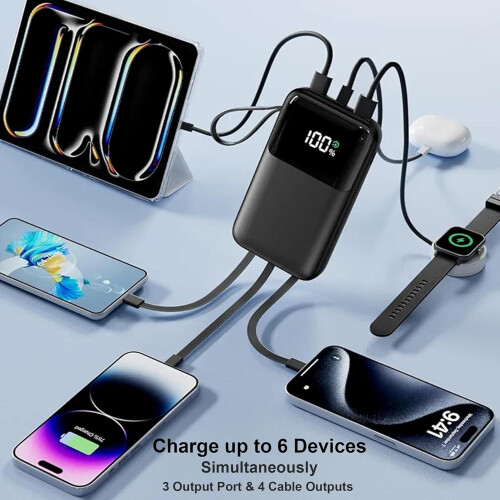 20000mAh Power Bank Fast Charge Built-in 3 Cables 2