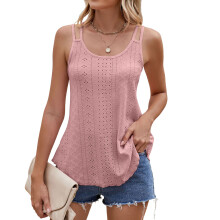 Women's openwork drawstring color button suspender strap-Pink M